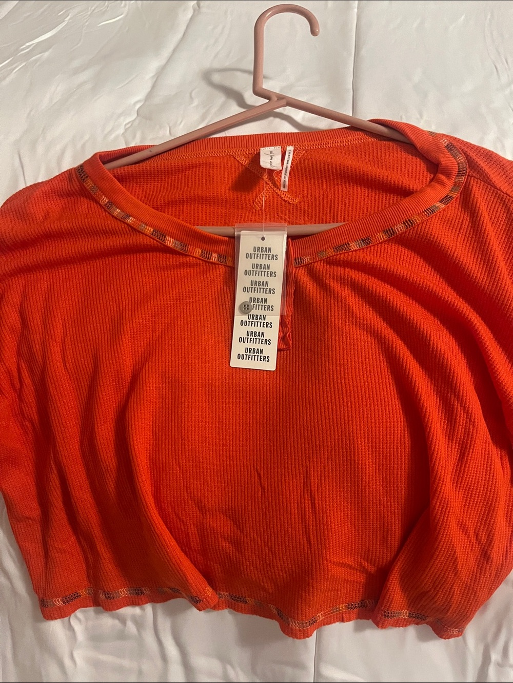 Urban Outfitters Vibrant Orange Ribbed Crop Top